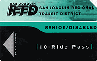 Image sample of a Senior/Disabled 10-Ride Pass